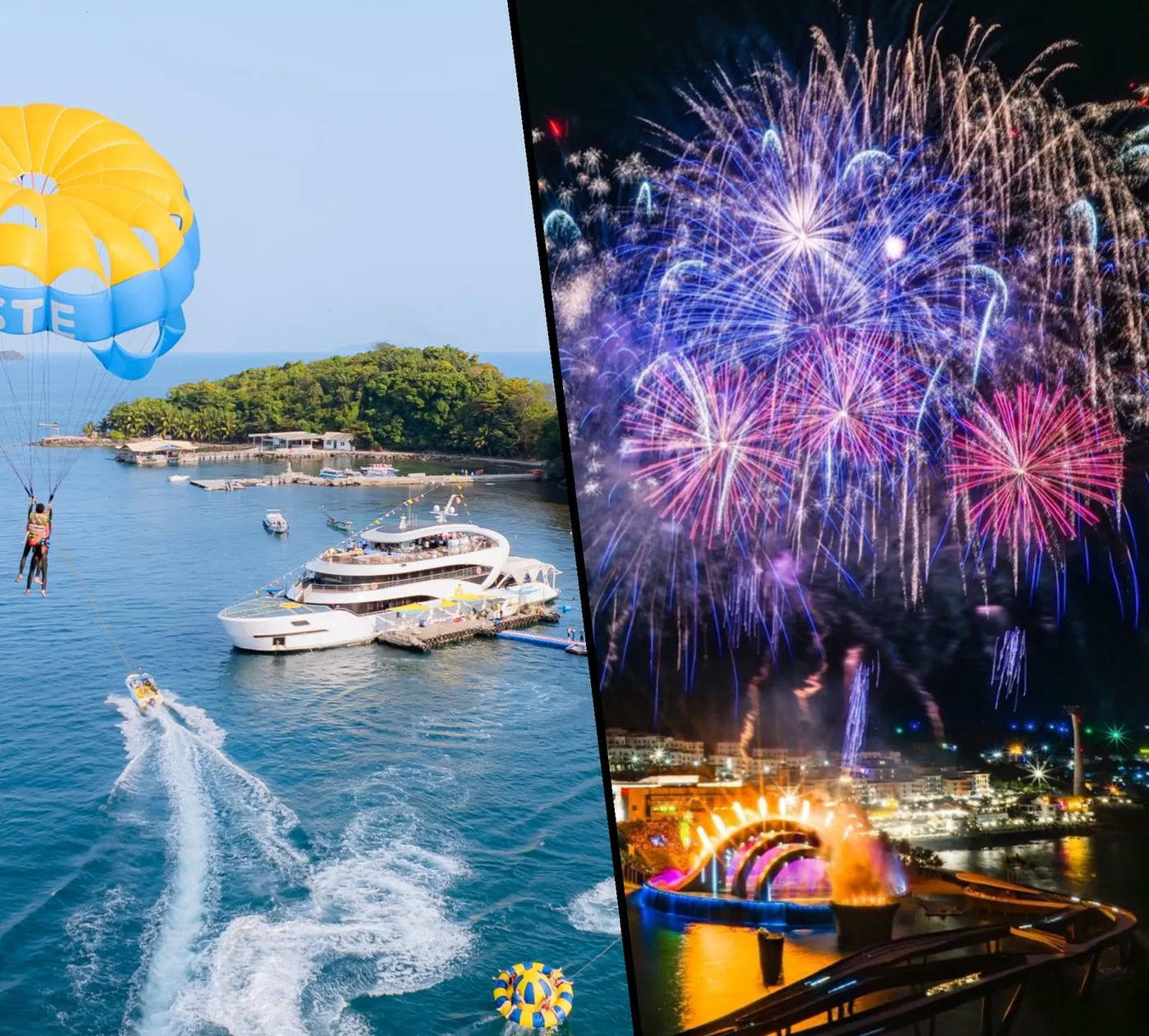 Sunset and fireworks dinner cruise in Sunset Town, Phu Quoc